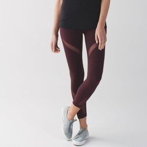 LULULEMON red high times pant wrap mesh